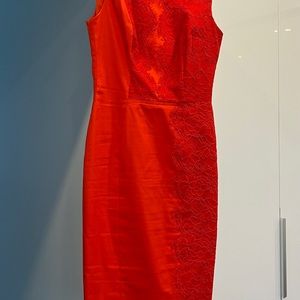 Karen Millen orange dress with lace detail